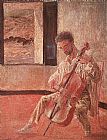 Salvador Dali Famous Paintings - The Cellist Ricardo Pichot
